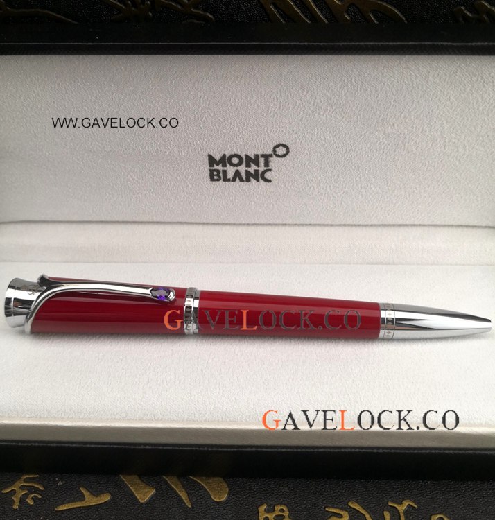 Imitation Mont Blanc Pens Princess Monaco Red and Silver Ballpoint Pen
